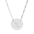 Faith Never Fear Engraved Round Disc Necklace
