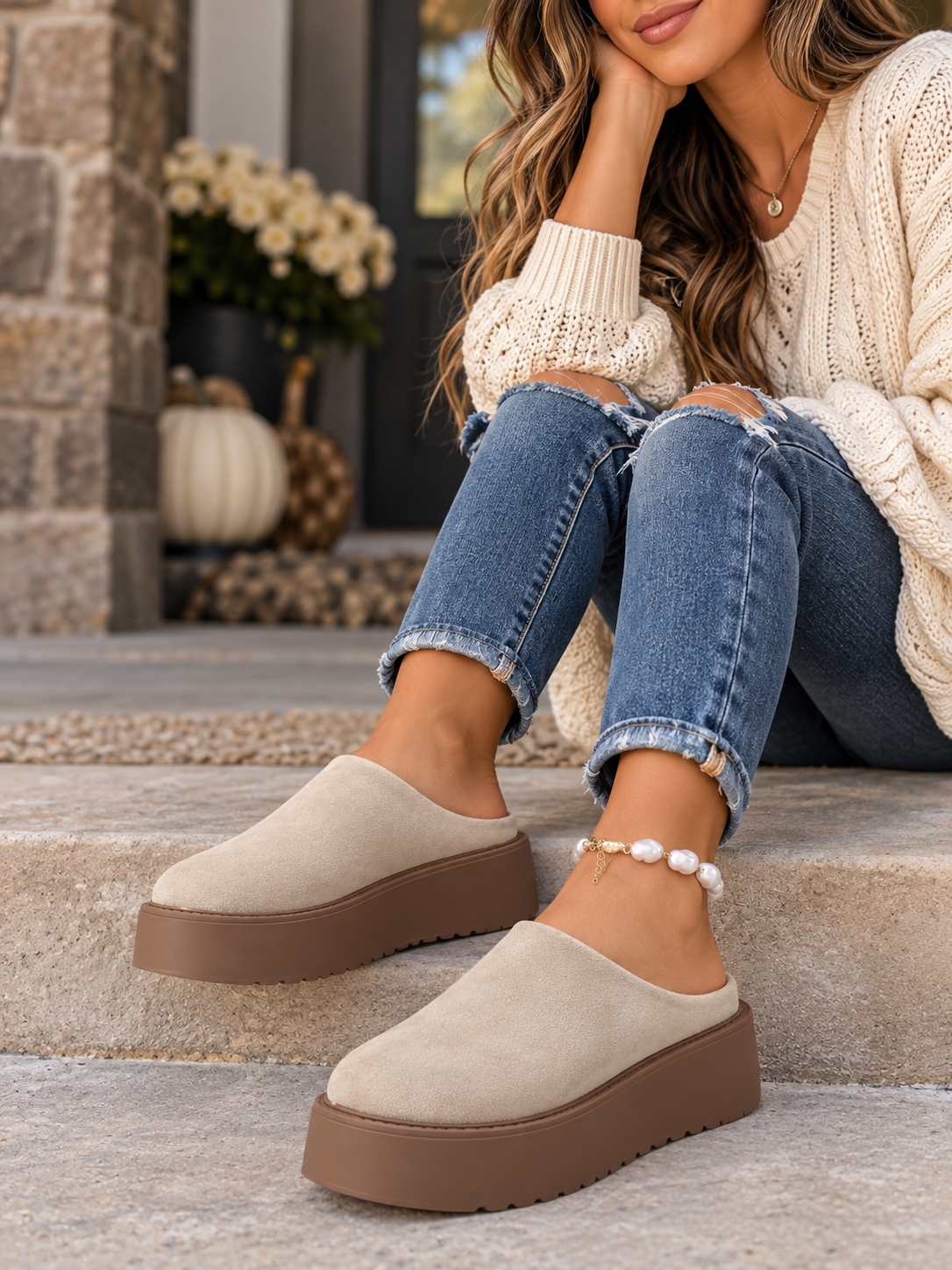 Platform Suede Slip-Ons